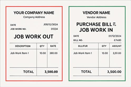 Raising Sales Invoice for the Job Work Out and Purchase Bill for Job Work In